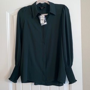 Express button down shirt with smocked cuff